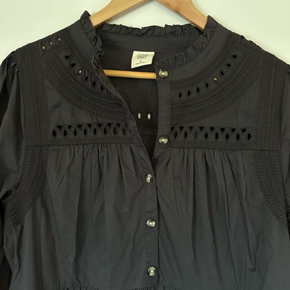 Good Hart Matilda Jane Women's Black Button-Up Tiered‎ Dress Ruffle Dress Size M - Picture 4 of 11